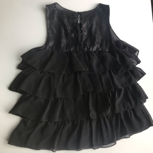 Forever 21 Black Ruffle/Sequenced Top - Picture 3 of 8